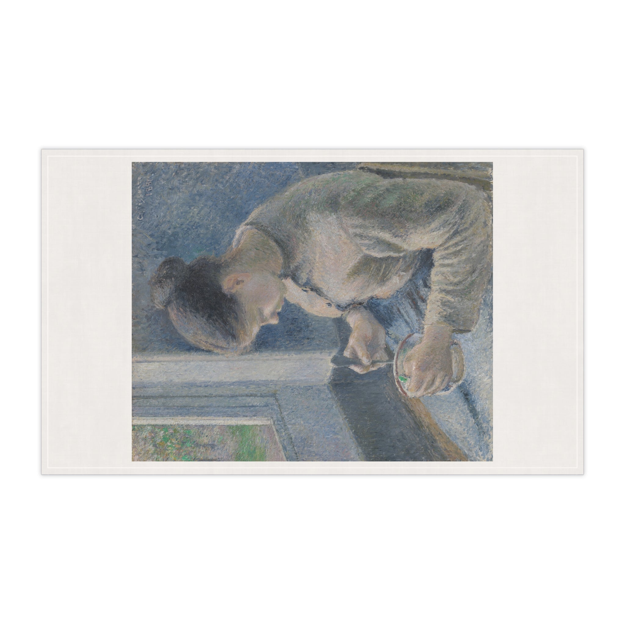 Blue Hour Coffee Muse Tea Towel – Vintage Café Art Kitchen Linen