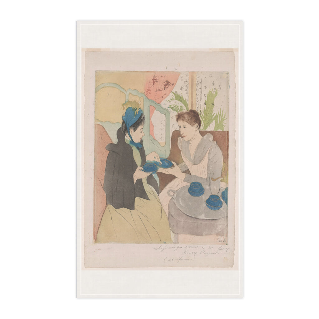 Morning Coffee Muse Tea Towel – Vintage Café Art Kitchen Linen
