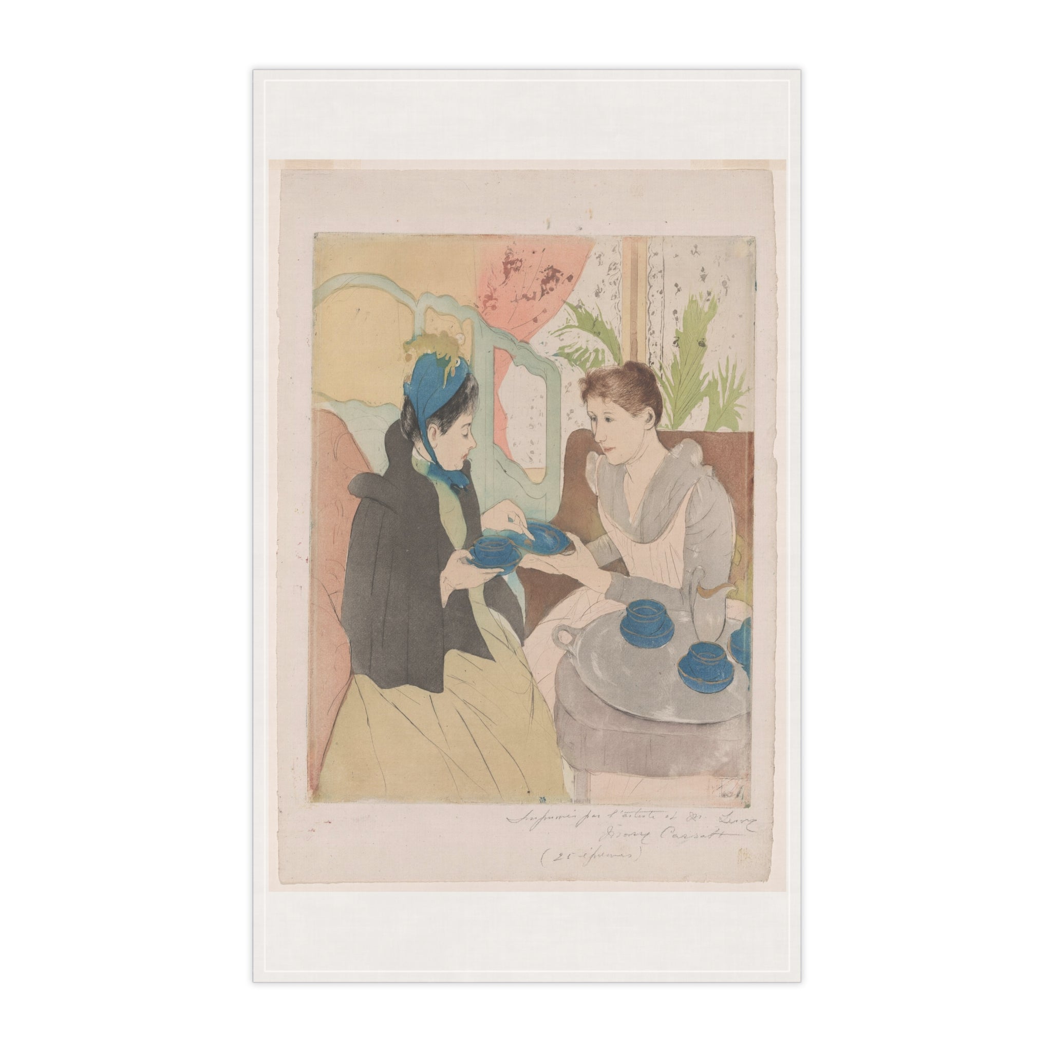 Morning Coffee Muse Tea Towel – Vintage Café Art Kitchen Linen