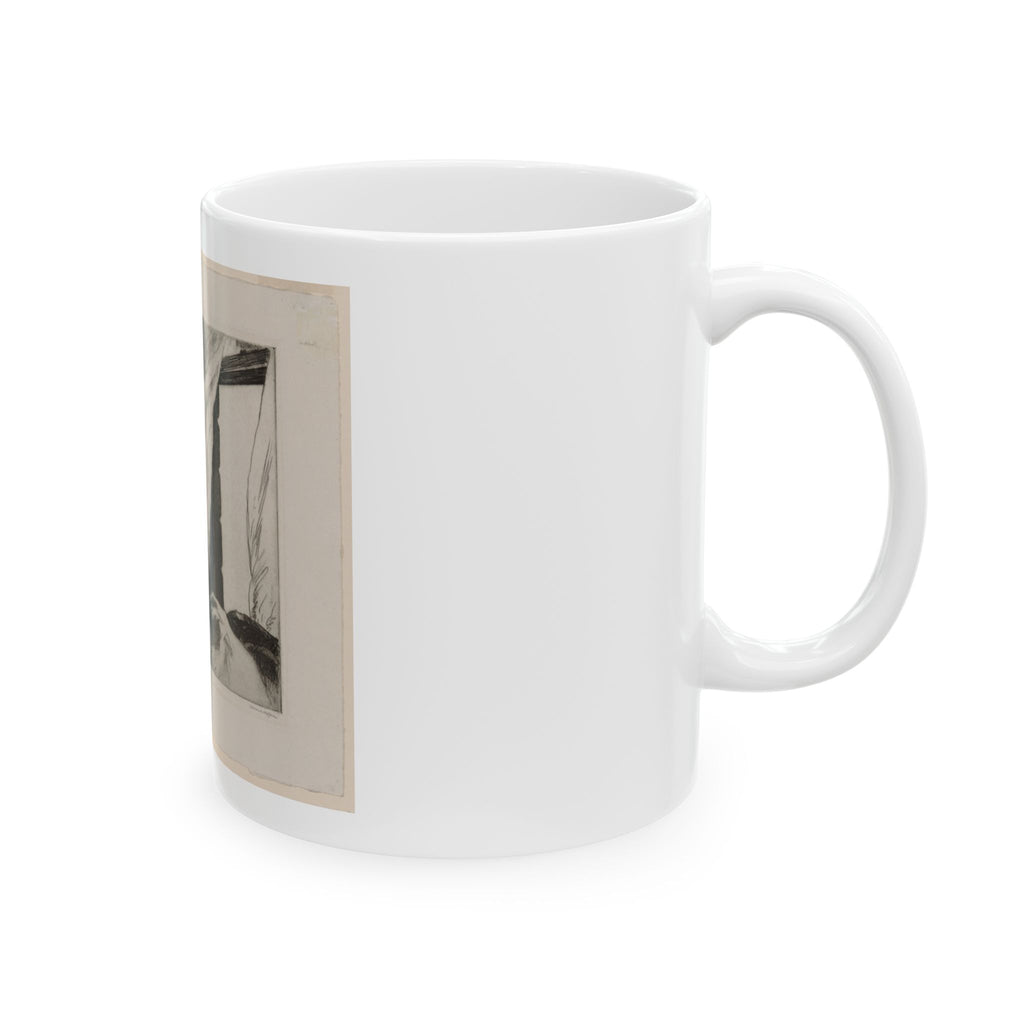 Quiet Reader Ceramic Mug – Vintage Black-and-White Art Coffee Cup