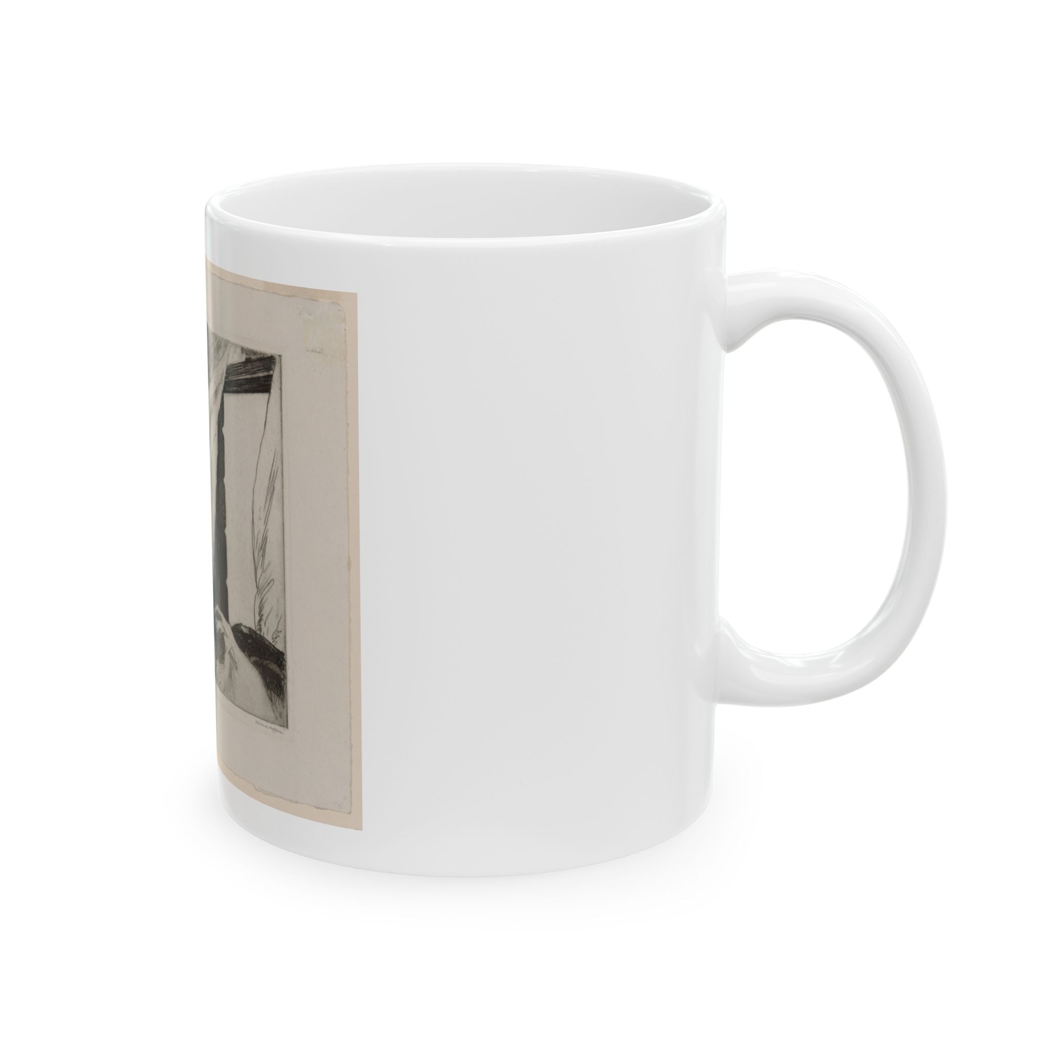 Quiet Reader Ceramic Mug – Vintage Black-and-White Art Coffee Cup
