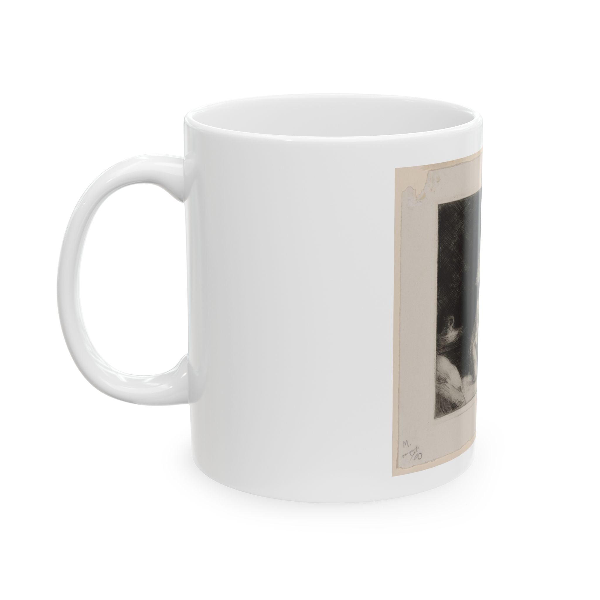 Quiet Reader Ceramic Mug – Vintage Black-and-White Art Coffee Cup