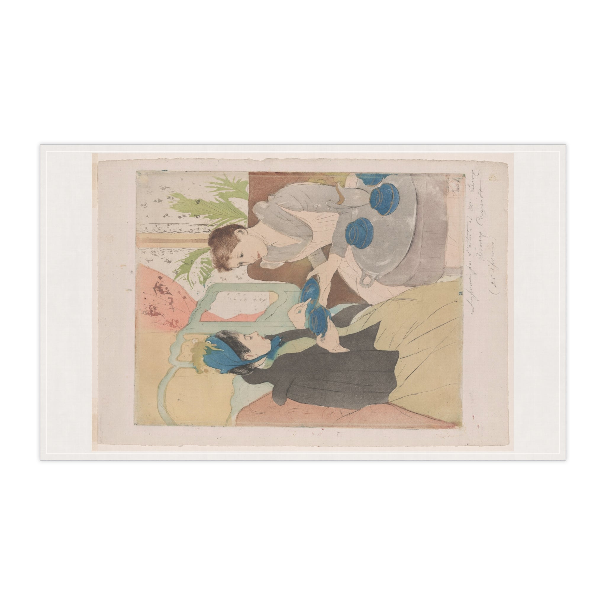 Morning Coffee Muse Tea Towel – Vintage Café Art Kitchen Linen