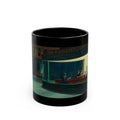 Edward Hopper Café Art Black Ceramic Mug – Vintage American Coffee Cup